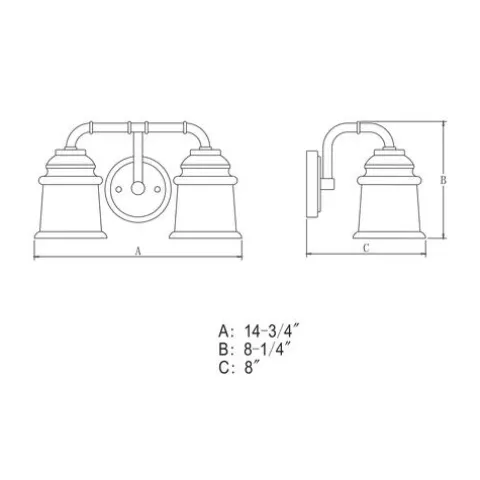 Discount Patriot Lighting® Toledo Natural Brass 2 Light Vanity Light
