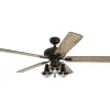 Flash Sale Patriot Lighting™ Crown Point 52″ Matte Black Industrial Indoor Led Ceiling Fan