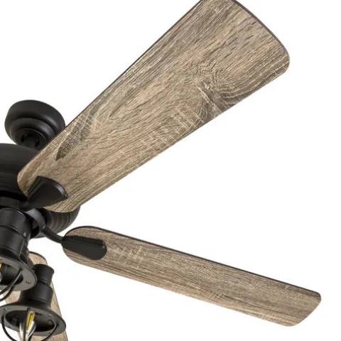 Flash Sale Patriot Lighting™ Crown Point 52″ Matte Black Industrial Indoor Led Ceiling Fan