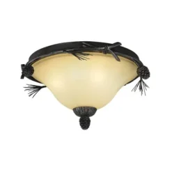 Flash Sale Patriot Lighting® Pines Black Walnut 3-Light Flush Mount Ceiling Light