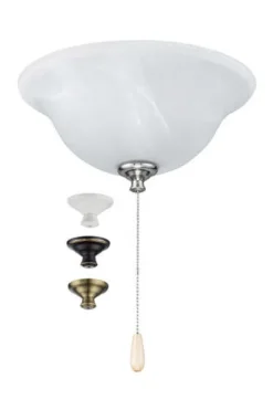 Flash Sale Patriot Lighting® White Swirled Marble Bowl Led Ceiling Fan Light