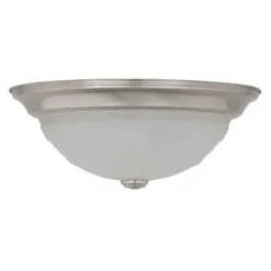 Flash Sale Patriot Lighting® Paula Satin Nickel 2-Light Flush Mount Ceiling Light – 2 Pack