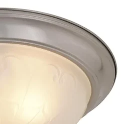 Flash Sale Patriot Lighting® Paula Satin Nickel 2-Light Flush Mount Ceiling Light – 2 Pack