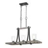 Flash Sale Patriot Lighting® Elegant Home Brooklyn Natural Iron & Distressed Faux Wood 3 Light Island Light
