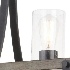 Flash Sale Patriot Lighting® Elegant Home Brooklyn Natural Iron & Distressed Faux Wood 3 Light Island Light