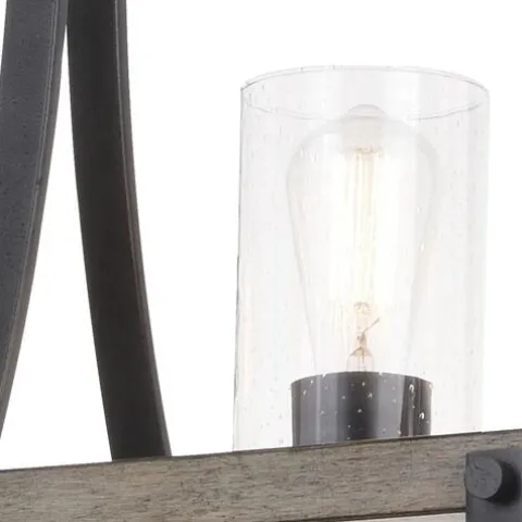 Flash Sale Patriot Lighting® Elegant Home Brooklyn Natural Iron & Distressed Faux Wood 3 Light Island Light