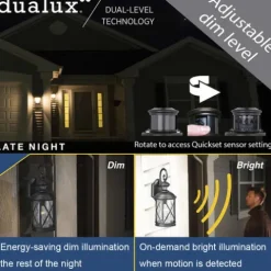 Flash Sale Patriot Lighting® Dualux Black Motion Sensor Outdoor Security Wall Light