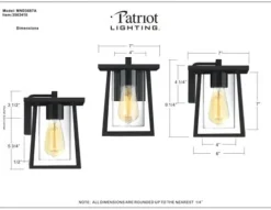 Flash Sale Patriot Lighting® Binnie Black Outdoor Wall Light