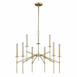 Flash Sale Patriot Lighting® Kedzie Natural Brass 9 Light Chandelier