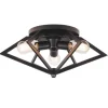 Hot Sale Patriot Lighting® Pyramus Matte Black 3-Light Flush Mount Ceiling Light