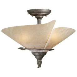 Hot Sale Patriot Lighting® Capri Black Walnut Semi-Flush Mount Ceiling Light