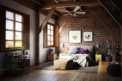 Hot Sale Patriot Lighting™ Miller Station 52″ Matte Black Industrial Indoor Led Ceiling Fan