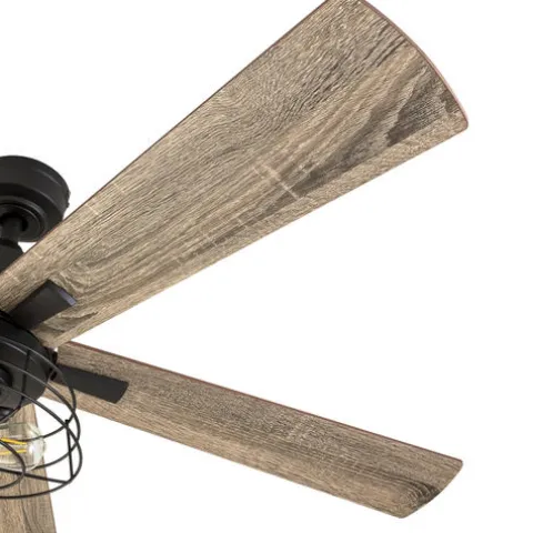Hot Sale Patriot Lighting™ Miller Station 52″ Matte Black Industrial Indoor Led Ceiling Fan