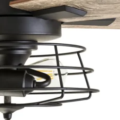Hot Sale Patriot Lighting™ Miller Station 52″ Matte Black Industrial Indoor Led Ceiling Fan