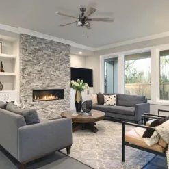 Hot Sale Patriot Lighting™ Miller Station 52″ Matte Black Industrial Indoor Led Ceiling Fan