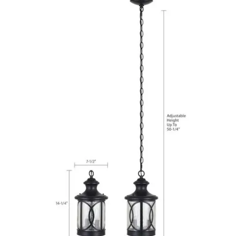 Hot Sale Patriot Lighting® Sterling 14-1/4″ Forged Bronze Outdoor Pendant Light
