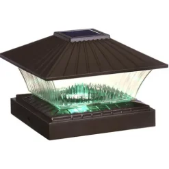 Hot Sale Patriot Lighting® Solar Integrated Led Rhame Bronze Post Cap Landscape Light – 2 Pack