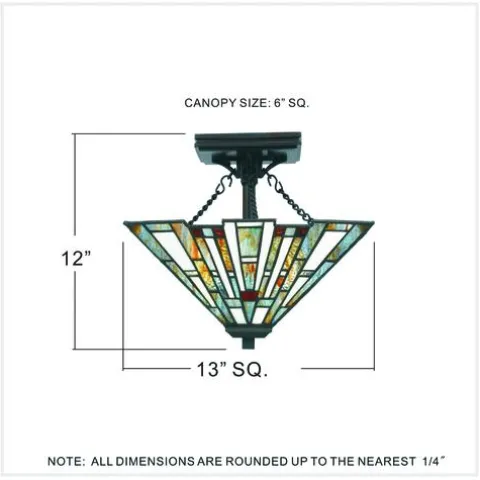 Hot Sale Patriot Lighting Elegant Home Patriot Lighting® Elegant Home Trysta Bronze 2-Light Semi-Flush Mount Ceiling Light