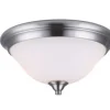 Hot Sale Patriot Lighting® Dee Brushed Nickel 2-Light Flush Mount Ceiling Light