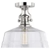 Hot Sale Patriot Lighting® Beloit Satin Nickel Semi-Flush Mount Ceiling Light