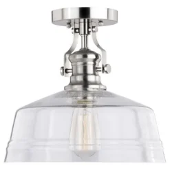 Hot Sale Patriot Lighting® Beloit Satin Nickel Semi-Flush Mount Ceiling Light