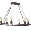 Hot Sale Patriot Lighting® Elegant Home Pipper Matte Black 6 Light Island Light