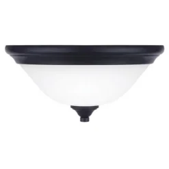 Hot Sale Patriot Lighting® Dee Rubbed Antique Bronze 2-Light Flush Mount Ceiling Light