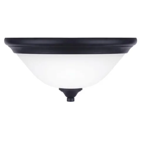 Hot Sale Patriot Lighting® Dee Rubbed Antique Bronze 2-Light Flush Mount Ceiling Light