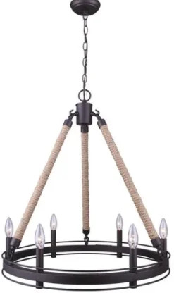 Hot Sale Patriot Lighting® Dawsyn Oil-Rubbed Bronze 6-Light Chandelier