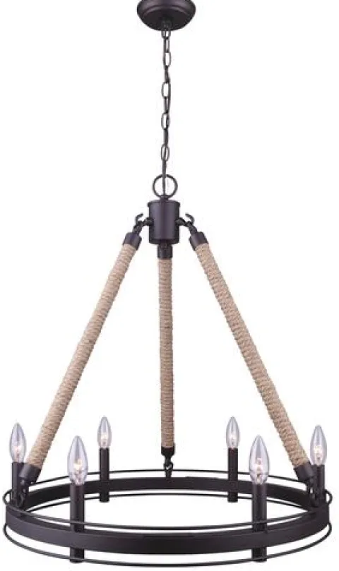 Hot Sale Patriot Lighting® Dawsyn Oil-Rubbed Bronze 6-Light Chandelier