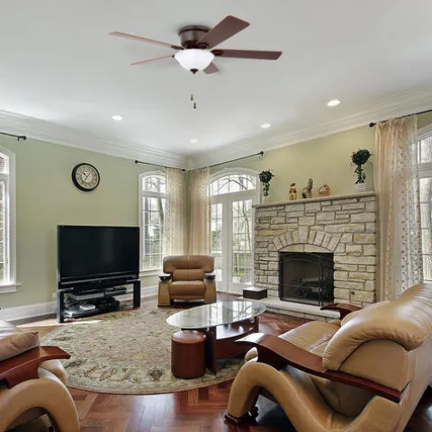 Hot Sale Patriot Lighting™ Alston 52″ Bronze Indoor Led Ceiling Fan