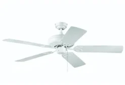 Hot Sale Patriot Lighting™ Pryce 52″ White Indoor Ceiling Fan