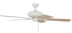 Hot Sale Patriot Lighting™ Pryce 52″ White Indoor Ceiling Fan