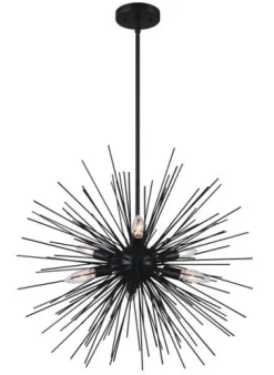Hot Sale Patriot Lighting® Kelton Matte Black 6-Light Pendant