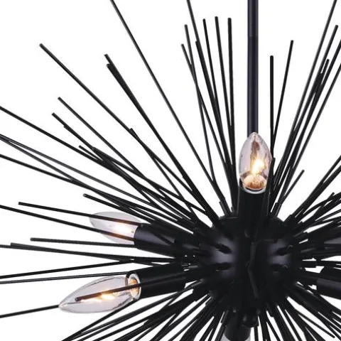 Hot Sale Patriot Lighting® Kelton Matte Black 6-Light Pendant