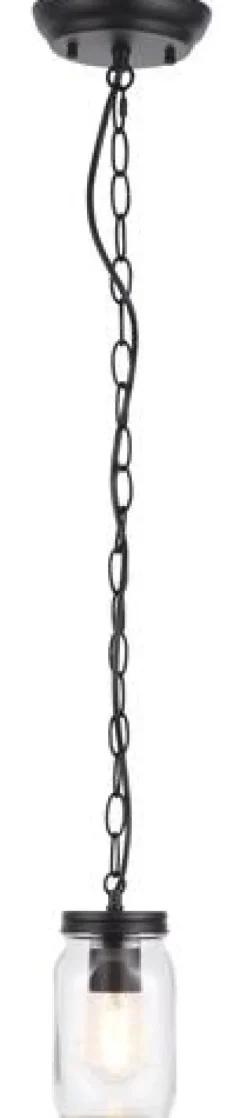 Hot Sale Patriot Lighting® Jaren Black 1 Light Pendant