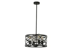 Hot Sale Patriot Lighting® Phinny Matte Black 4-Light Pendant/Semi-Flush Mount Ceiling Light