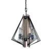 Hot Sale Patriot Lighting® Rochester 4-Light Black Iron & Brunished Oak Chandelier