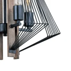 Hot Sale Patriot Lighting® Rochester 4-Light Black Iron & Brunished Oak Chandelier