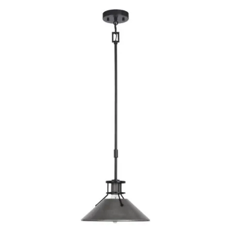 New Patriot Lighting® Ashtyn Matte Black & Charcoal Patina 1-Light Mini Pendant