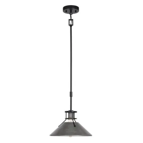 New Patriot Lighting® Ashtyn Matte Black & Charcoal Patina 1-Light Mini Pendant