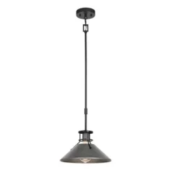 New Patriot Lighting® Ashtyn Matte Black & Charcoal Patina 1-Light Mini Pendant