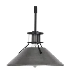 New Patriot Lighting® Ashtyn Matte Black & Charcoal Patina 1-Light Mini Pendant