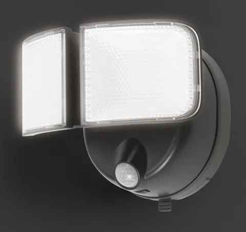 New Patriot Lighting® Bronze Led Dual Head Motion Sensor Outdoor Security Flood Light