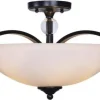 New Patriot Lighting® Chantelle Matte Black 3-Light Semi-Flush Mount Ceiling Light