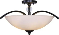 New Patriot Lighting® Chantelle Matte Black 3-Light Semi-Flush Mount Ceiling Light