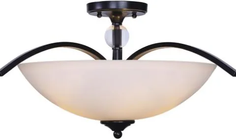 New Patriot Lighting® Chantelle Matte Black 3-Light Semi-Flush Mount Ceiling Light