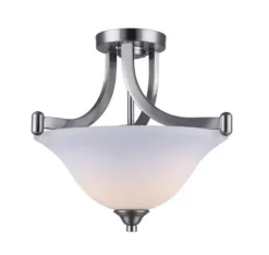 New Patriot Lighting® Dee Brushed Nickel 2-Light Semi-Flush Mount Ceiling Light