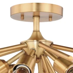 New Patriot Lighting® Estelle Nautral Brass 6 Light Semi-Flush Mount Ceiling Light