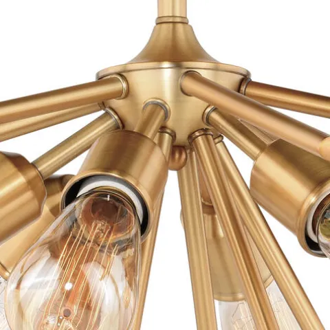New Patriot Lighting® Estelle Nautral Brass 6 Light Semi-Flush Mount Ceiling Light
